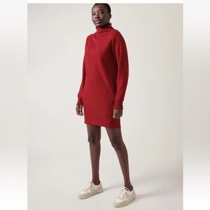 Athleta - Cozy Karma Red Sweatshirt Dress